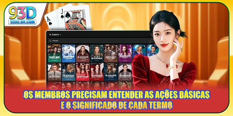 Os membros precisam entender as ações básicas e o significado de cada termo